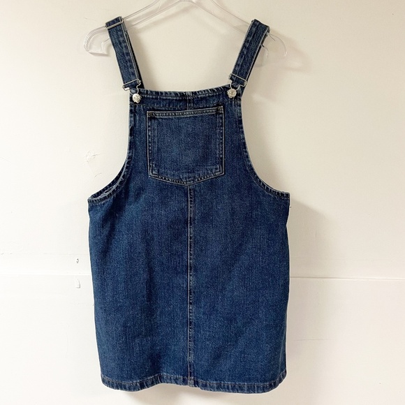 Mango Women's Denim Overall Skirt Patch Pocket Size M - Picture 1 of 7